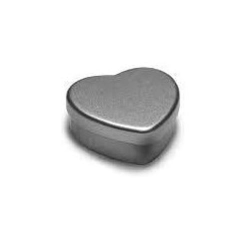 Barattolo in alluminio a forma di cuore con coperchio argento, circa 20 ml