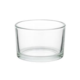 Contenitore rotondo in vetro trasparente per candela tealight, 1 pz