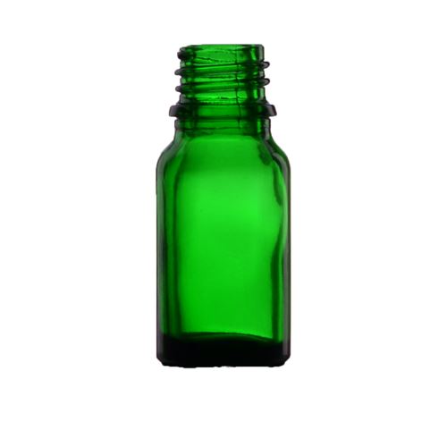 Bottiglietta in vetro verde senza chiusura, 10 ml