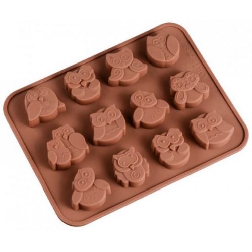 Stampo in silicone per cioccolato o saponi - gufi