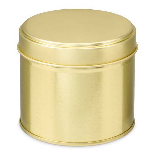 Barattolo di latta in alluminio, color oro, con coperchio, 250 ml
