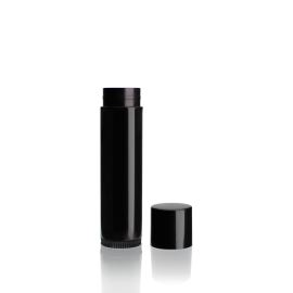 Tubo di plastica per rossetto o balsamo labbra nero, 4,5 ml