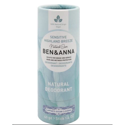 Ben & Anna Deodorante solido Sensitive (40 g) – Brezza di montagna