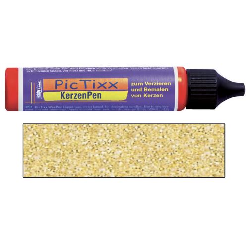 Penna a cera per dipingere candele 29 ml, oro con brillantini