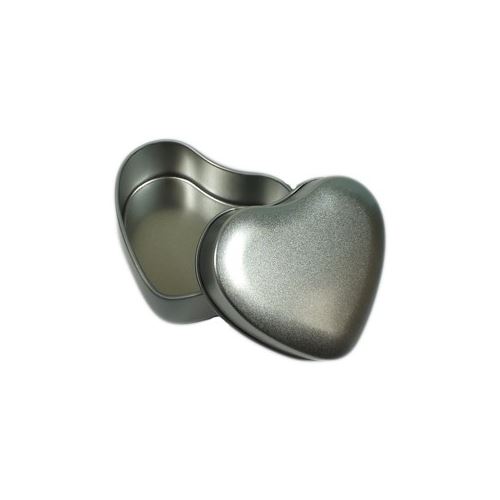 Barattolo in alluminio a forma di cuore con coperchio argento, circa 80 ml