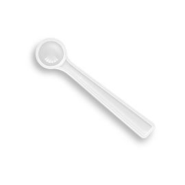 Cucchiaio dosatore in plastica trasparente, 0,5 ml