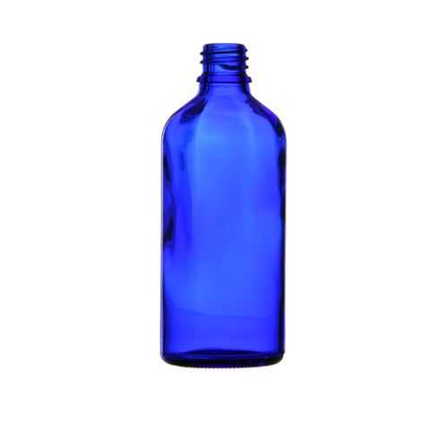 Bottiglietta in vetro blu senza chiusura, 100 ml