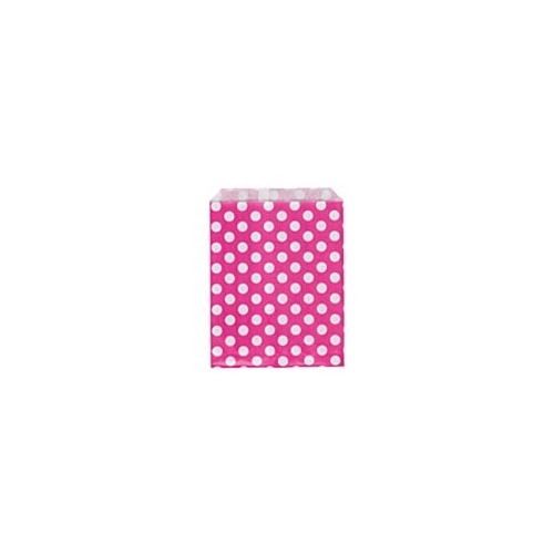 Sacchetto di carta 18 x 23 cm, rosa a pois, confezione da 50 pezzi