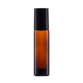 Roll-on in vetro ambrato con sfera in metallo, 10 ml