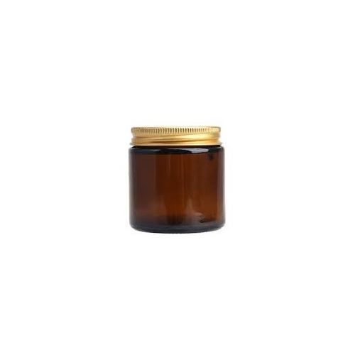 Contenitore in vetro marrone con coperchio oro, 120 ml