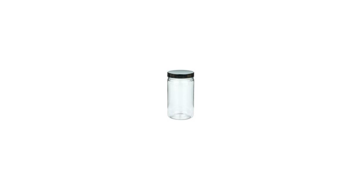 Contenitore di plastica trasparente con coperchio nero, 400 ml, 1 pz