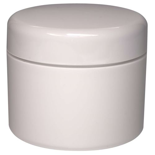 Contenitore per creme in plastica bianca con sottotappo, 5 ml