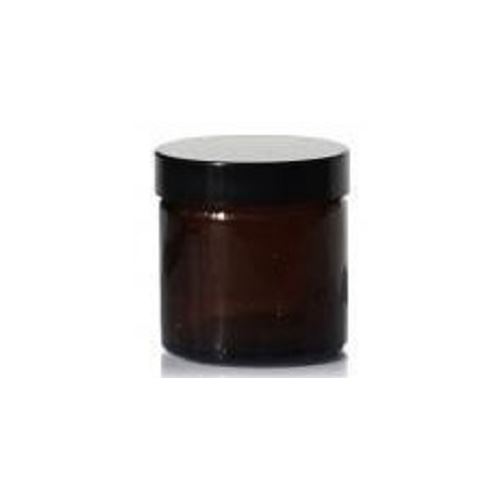 Contenitore in vetro ambrato per creme con coperchio nero, 60 ml