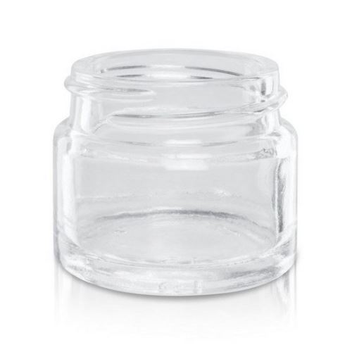 Contenitore in vetro per crema, coperchio argento, 15 ml