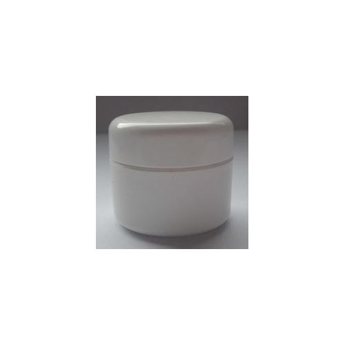 Contenitore per creme in plastica bianca con sottotappo, 15 ml, 100 pz