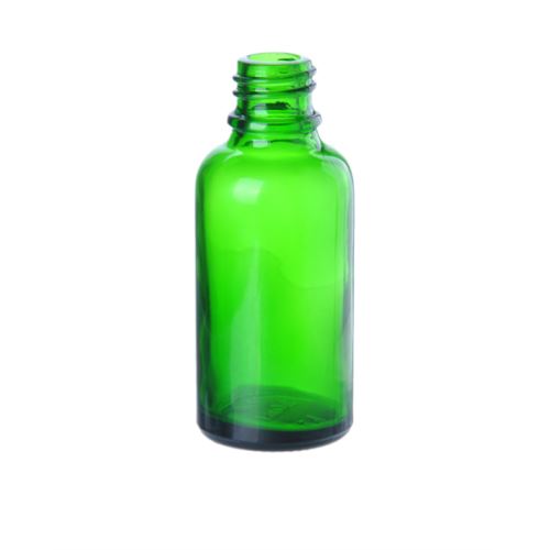 Bottiglietta in vetro verde senza chiusura, 30 ml