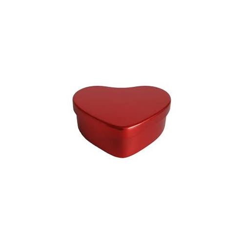 Barattolo di latta di colore rosso con tappo a forma di cuore, circa 20 ml