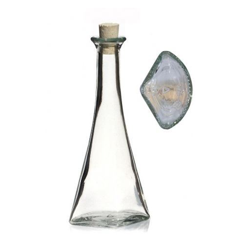 Bottiglietta di vetro ovale con sughero, 100 ml