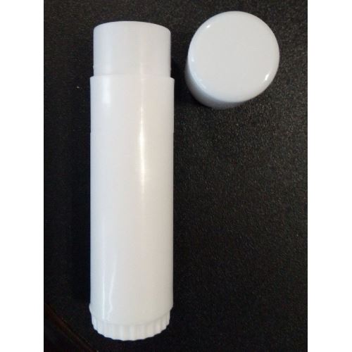 Tubo di plastica per balsamo per labbra, bianco, 15 ml